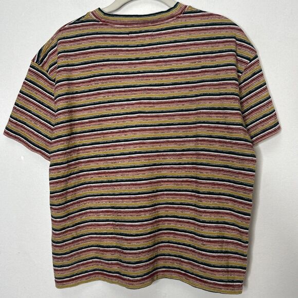 Madewell Textured Easy Crop Tee in Stripe pocket t-shirt Size Medium - Picture 4 of 4